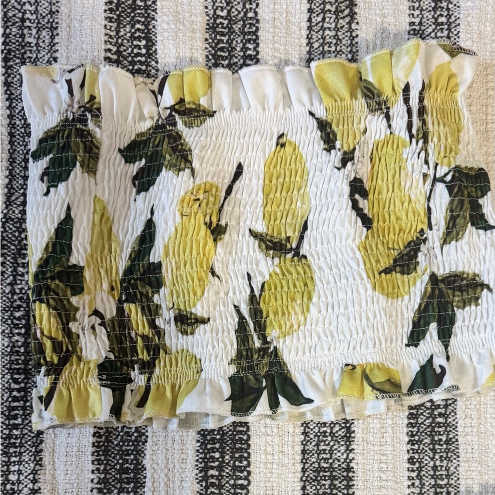 Amazon Lemon Print Crop Top and Skirt Set